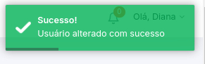 Notificação de sucesso